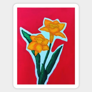 Daffodil Dream w background Sticker